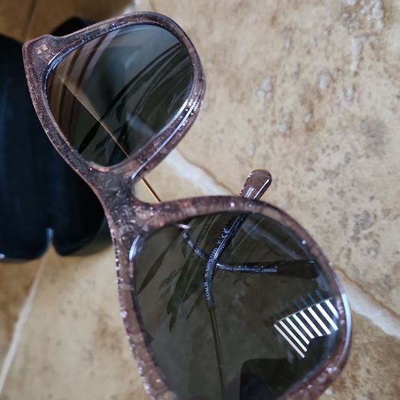 Coach Glitter Predcription Sunglasses With Black Coach Hardshell Case - Picture 6 of 12